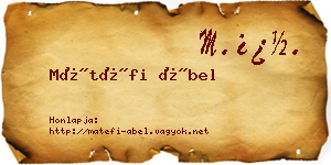 Mátéfi Ábel névjegykártya