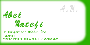 abel matefi business card